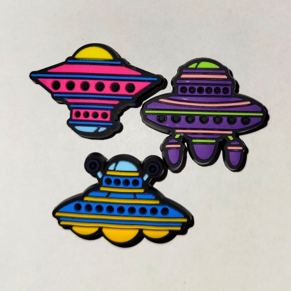 3 Assorted Spaceships Jibbitz Shoe Charms
